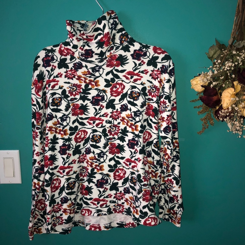 Floral Turtleneck